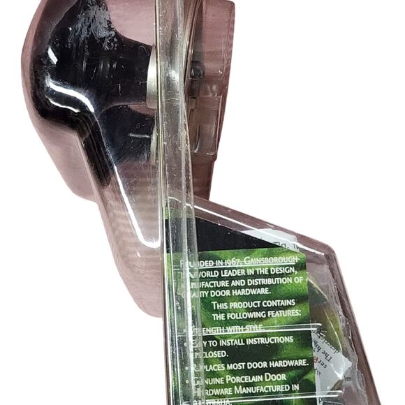 Gainsborough Genuine Porcelain Door Knobs Hall & Closet, Ebony, Non-Locking NEW - Picture 7 of 7